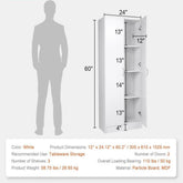 Kitchen Pantry Cabinet 60" Tall Food Pantry Storage Cabinet 110LB Loading